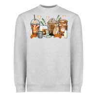 Heather Grey latte coffee cups Heavyweight Sweatshirt - Zillion Design Studio