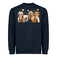 Navy latte coffee cups Heavyweight Sweatshirt - Zillion Design Studio