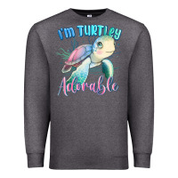 Charcoal Heather im turtley adorable turtle Premium Sweatshirt - MaliasSmallBusiness