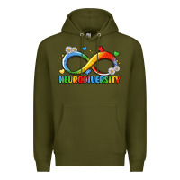 Army Green neurodiversity Premium Hoodie - LillyAllenDesigns