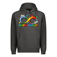 Charcoal Heather neurodiversity Premium Hoodie - LillyAllenDesigns