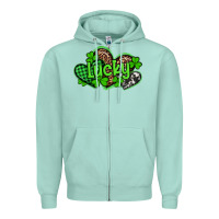 Seafoam st patricks day lucky western hearts Zipper Hoodie - Artiststas