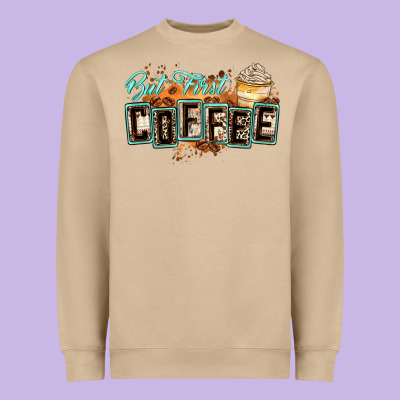 But First Coffee Heavyweight Sweatshirt Designed By Zillion Design Studio