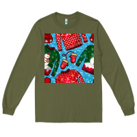 Army Green christmas clothes seamless pattern Long Sleeve Tee - BundleAndBundleShop