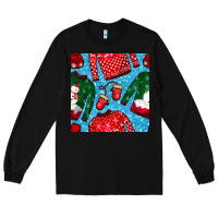 Black christmas clothes seamless pattern Long Sleeve Tee - BundleAndBundleShop