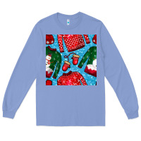 Colony Blue christmas clothes seamless pattern Long Sleeve Tee - BundleAndBundleShop