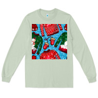 Matcha christmas clothes seamless pattern Long Sleeve Tee - BundleAndBundleShop
