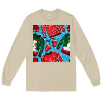 Mushroom christmas clothes seamless pattern Long Sleeve Tee - BundleAndBundleShop