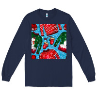 Navy christmas clothes seamless pattern Long Sleeve Tee - BundleAndBundleShop