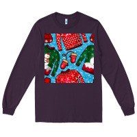 Plum christmas clothes seamless pattern Long Sleeve Tee - BundleAndBundleShop