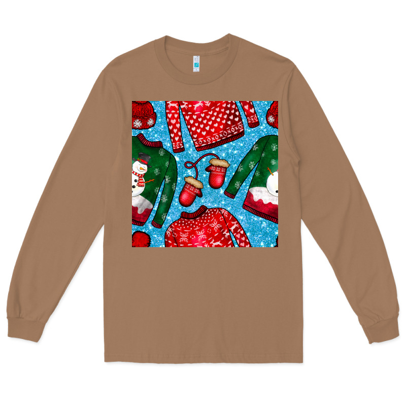 Christmas Clothes Seamless Pattern Long Sleeve Tee by BundleAndBundleShop | Teevron