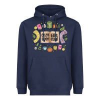 Navy cozy book girl club Heavyweight Hoodie - MaliasSmallBusiness