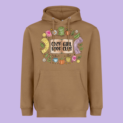 Cozy Book Girl Club Heavyweight Hoodie Designed By Maliassmallbusiness