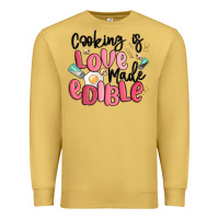 Antique Gold cooking is love made edible Premium Sweatshirt - MaliasSmallBusiness