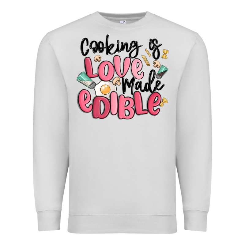Cooking Is Love Made Edible Premium Sweatshirt by MaliasSmallBusiness | Teevron
