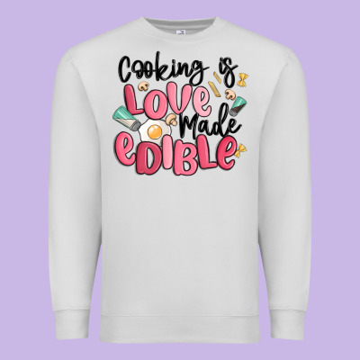Cooking Is Love Made Edible Premium Sweatshirt Designed By Maliassmallbusiness