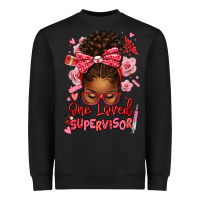 Black one loved supervisor afro messy bun Heavyweight Sweatshirt - texasbilliewilder