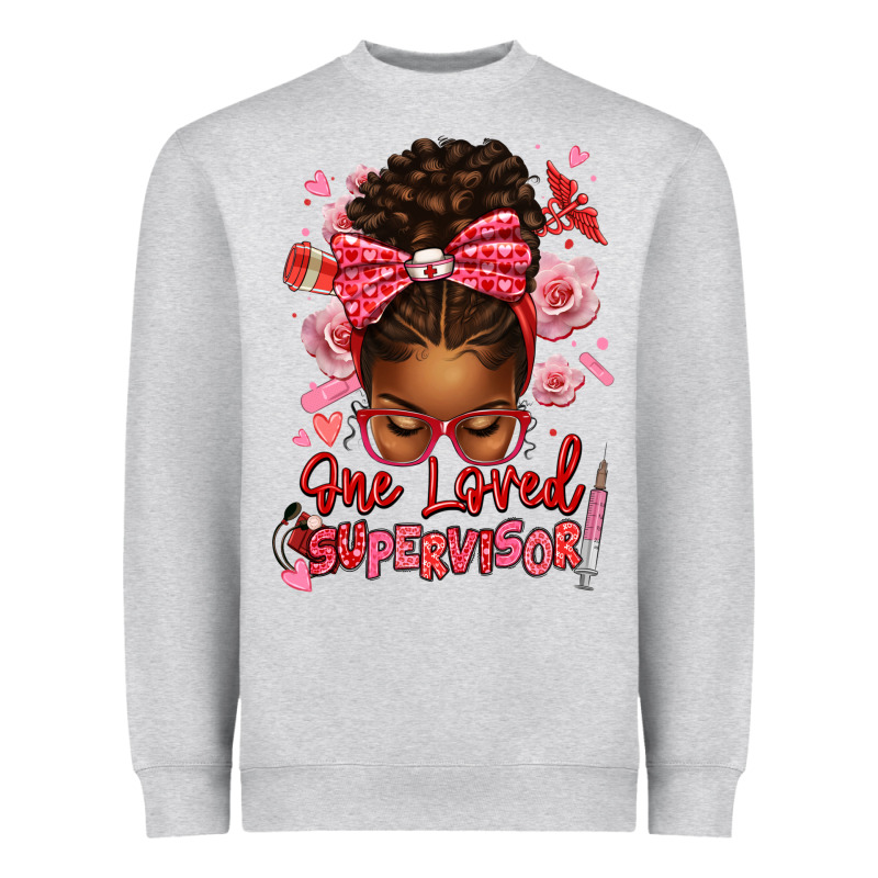 One Loved Supervisor Afro Messy Bun Heavyweight Sweatshirt by texasbilliewilder | Teevron