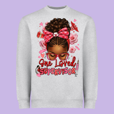 One Loved Supervisor Afro Messy Bun Heavyweight Sweatshirt Designed By Texasbilliewilder