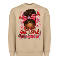 Mushroom one loved supervisor afro messy bun Heavyweight Sweatshirt - texasbilliewilder