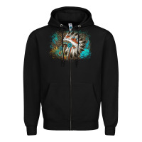 Black indian headress sunflower leopard Zipper Hoodie - AdoDesignShop