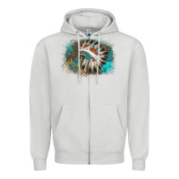 Dove Grey indian headress sunflower leopard Zipper Hoodie - AdoDesignShop