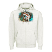 Oatmeal Heather indian headress sunflower leopard Zipper Hoodie - AdoDesignShop
