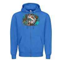True Royal indian headress sunflower leopard Zipper Hoodie - AdoDesignShop