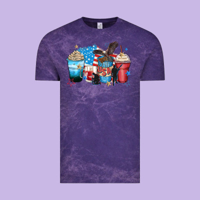Usa Coffee Cups Vintage Tee Designed By Zillion Design Studio