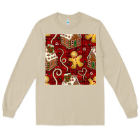 Mushroom christmas gingerbread cookie house seamless pattern Long Sleeve Tee - BundleAndBundleShop