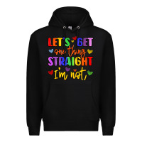Black celebrate pride with colorful text Premium Hoodie - LillyAllenDesigns