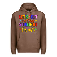 Chestnut celebrate pride with colorful text Premium Hoodie - LillyAllenDesigns