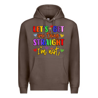 Coffee celebrate pride with colorful text Premium Hoodie - LillyAllenDesigns