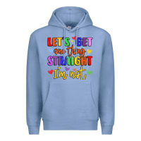 Colony Blue celebrate pride with colorful text Premium Hoodie - LillyAllenDesigns