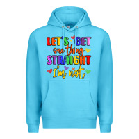 Ocean Blue celebrate pride with colorful text Premium Hoodie - LillyAllenDesigns