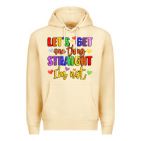 Pina Colada celebrate pride with colorful text Premium Hoodie - LillyAllenDesigns