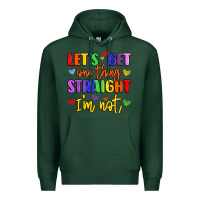 Sports Green celebrate pride with colorful text Premium Hoodie - LillyAllenDesigns