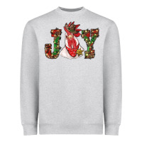 Heather Grey christmas joy with rooster Heavyweight Sweatshirt - RanaPortraitStore