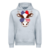Heather Grey Cow 4Th Of July Independence Day Urban Hoodie - Bettercallsaul