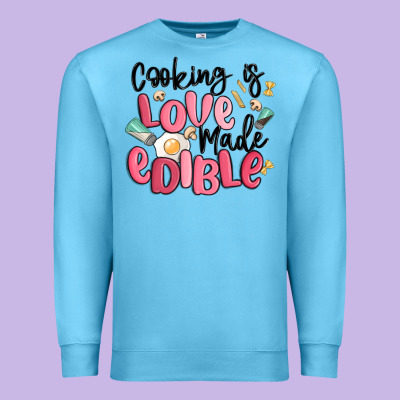 Cooking Is Love Made Edible Premium Sweatshirt Designed By Maliassmallbusiness
