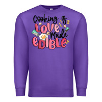 Purple cooking is love made edible Premium Sweatshirt - MaliasSmallBusiness
