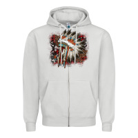 İndian Headress Cowhide Zipper Hoodie | Teevron