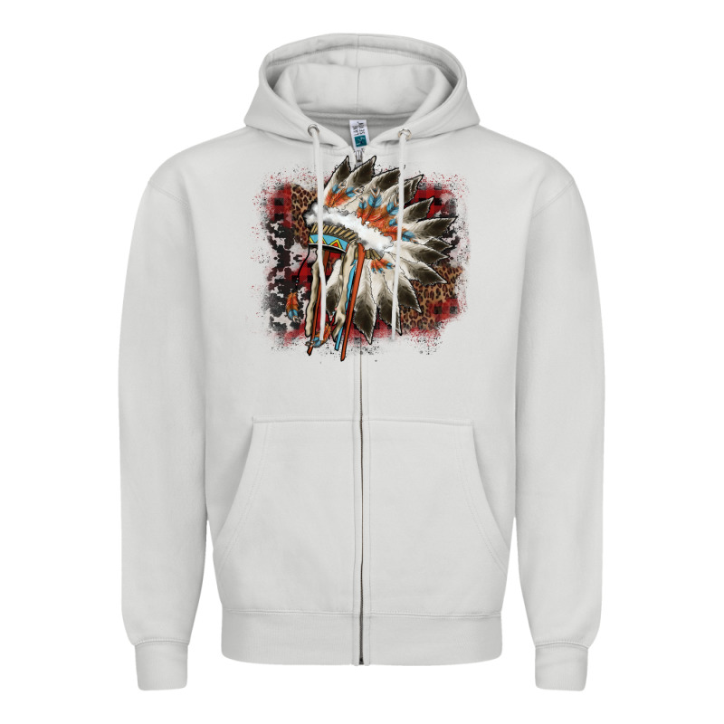 İndian Headress Cowhide Zipper Hoodie by AdoDesignShop | Teevron