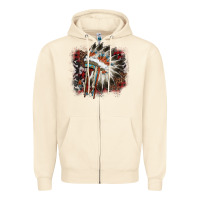 Sandshell İndian Headress Cowhide Zipper Hoodie - AdoDesignShop