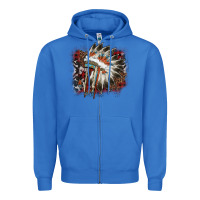 True Royal İndian Headress Cowhide Zipper Hoodie - AdoDesignShop