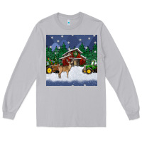 Moon Dust christmas town and farm tractor seamless pattern Long Sleeve Tee - BundleAndBundleShop