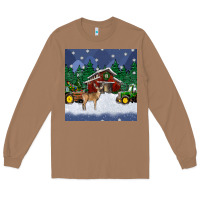 Toasted Coconut christmas town and farm tractor seamless pattern Long Sleeve Tee - BundleAndBundleShop