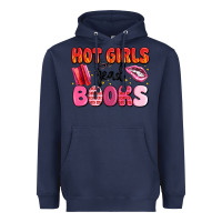 Navy hot girls read books Heavyweight Hoodie - MaliasSmallBusiness