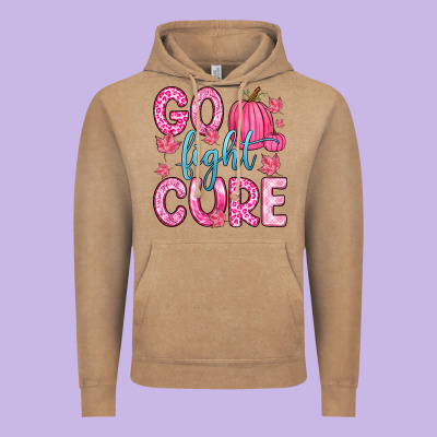 Go Fight Cure Vintage Hoodie Designed By Zillion Design Studio