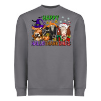 Storm happy hallothanksmas with cow Heavyweight Sweatshirt - texasbilliewilder